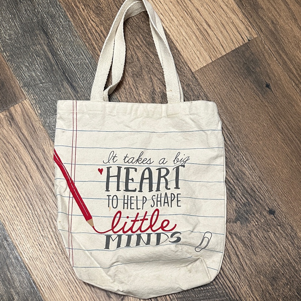 Canvas Tote Bag with Inspirational Quote for Teachers